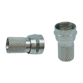 Slick Linc 10PCS F Plug Connectors Screw On Aerial Coaxial Cable RG6, F Type Female to Male Coax Plug Adapter, F Type Coupler - Silver