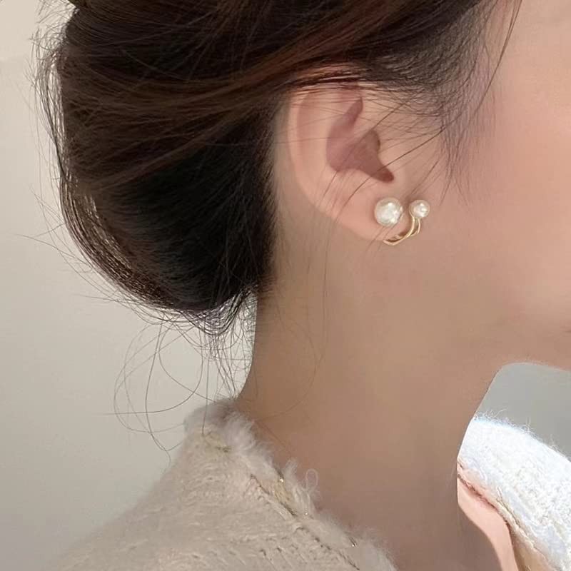 MOUP2023 Pearl Earrings, Women's, Popular, 925 Silver, Hypoallergenic, Simple, Design