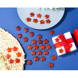 DUQGUHO 20 Pcs Red Carnelian Crystals Star Crystal Set Natural Healing Crystal Bulk Polished Stone Pocket Palm Protection Sacred Meditation Energy Reiki Balancing Gift