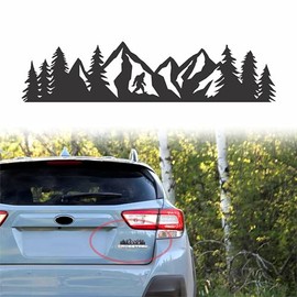 Sasquatch Car Decal, Bigfoot Mountain Sticker for Trunk, Truck Tailgate, Window, or Bumper | Premium Die Cut Vinyl Graphic for Vehicle Badge or Emblem | Camper Van Accessories, Great Gift Idea