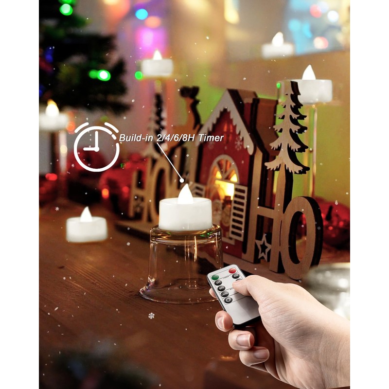 BEICHI Remote Candles, 12 Pack Timer Candles, Flameless Tea Lights