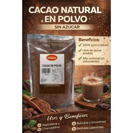 Cacao En Polvo Sin Azúcar Ideal Keto 500 Gr                                                                                                           