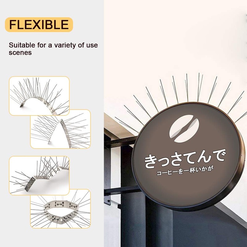 OFFO Bird Spikes with Stainless Steel Base, Durable Bird Spikes