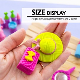 BAZIC Products 3D Erasers, Princess Dress Up Pencil Mini Eraser (4/Pack), 4 Count for Bulk Prizes, Treasure Prize Box, Classroom Must Haves
