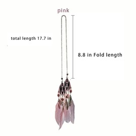 Pink Dream Catcher for car,Handmade Rear View Mirror Pendant,Boho Car Decor Accessories for Women Hanging Accessories