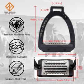 THREE ARCHERS Safety Stirrups Side Opening Design for English Saddle