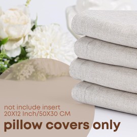 WANZELONYO Lumbar Pillow Covers Blank 12x20 Inch Bulk Plain Pillow Case for Sublimation Decoration HTV Heat Transfer Vinyl Set of 8 Off White