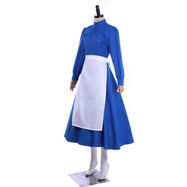RocailleCos Sophie Hatter - Disfraz de mujer para cosplay de Sophie Maid Blue Dress Traje (Sophie, XXL)
