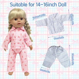 Doll Clothing 2-Piece Pyjamas Pink and Blue