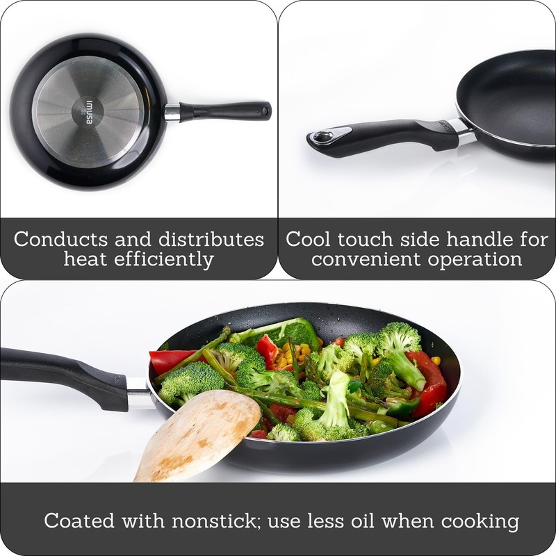 IMUSA 8in Bistro Aluminum Nonstick Fry Pan with Cool Touch