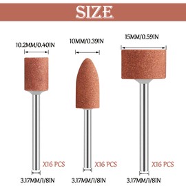 48 Pieces Ltsbaed 3 mm Corundum Grinding Points Set, Multifunctional Compatible with Dremel Grinding Attachments, Polishing Head Grinding Stone 1/8 Inch Shank, Professional Grinding Pen Set