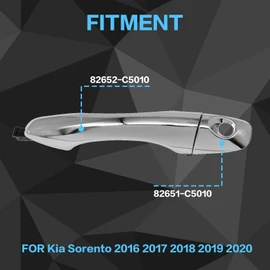 Priprilod Front Driver Side Chrome Outside Door Handle Compatible with Kia Sorento 2016 2017 2018 2019 2020 Replace 82651-C5010 82652-C5010