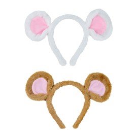 2 Mouse Headbands, Cute Plush Headbands, Cosplay Headwear, Creative Animal Headbands, Clothing Accessories