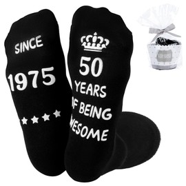 Belillpipi 50th Birthday Gifts for Men 1975 Funny Socks 50th Birthday Socks for Men Dad Special Gifts for 50 Year Old