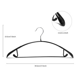 Nature Smile Non Slip PVC Coating Sweater Hangers,Dress Suit Coat Hangers,Wide Shoulder Bump Free Golf T Shirts Clothes Hangers (Black Color 10 Pack)