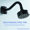 Curved Shower Arm with Flange,SWHYGER 8-Inch S-Shape Stainless Steel Top