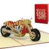 Lin-Pop Up 3D Greeting Cards Birthday Cards Voucher Motorcycle Motorbike
