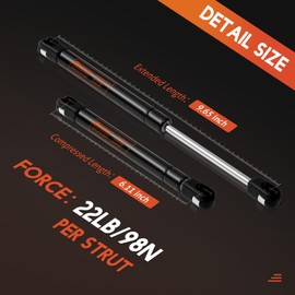 Dukuge 10 inch 22lbs/98N Gas Struts, 2PCS 10" Gas Shock Lift Spring Prop for Truck Pickup Tool Box Lid Weatherguard Aluminum UWS Toolbox Boat Storage Lid RV Cabinet Door
