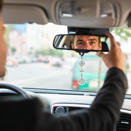 DESKSA Religious Gifts for Women Men - Cross for Rear View Mirror Psalm 91:11 Bible Verse Christian Car Accessories Car Charm Gifts for Birthday Driver