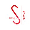 Wideskall 6 Pieces 4" inch Red Vinyl Coated S Shaped