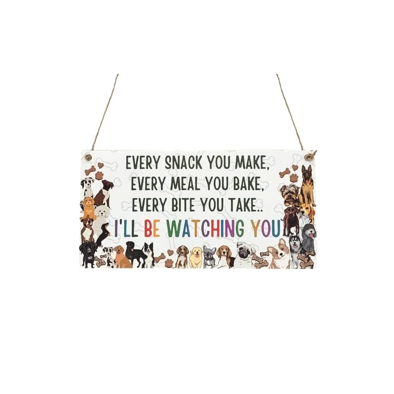 Second Ave Funny Dog Pet Snack Wooden Hanging Rectangle Home