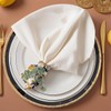 Ieron 6PCS Napkin Rings RusticNapkin Rings With Green Leaves Eucalyptus