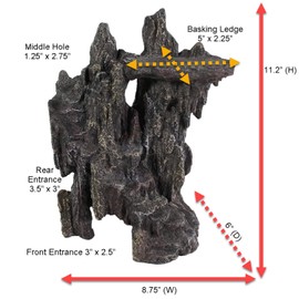 Penn-Plax Reptology Shale Step Ledge Cave Hideout - Aquarium & Terrarium Decoration - for Fish, Reptiles, Amphibians, and Small Animals - Large 2 (REP189)