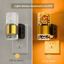 L LOHAS LED Night Lights Plug into Wall,[2Pack] Dimmable Night Light with Remote Control, RGB Color Changing,Dusk to Dawn Sensor Nightlight for Bathroom