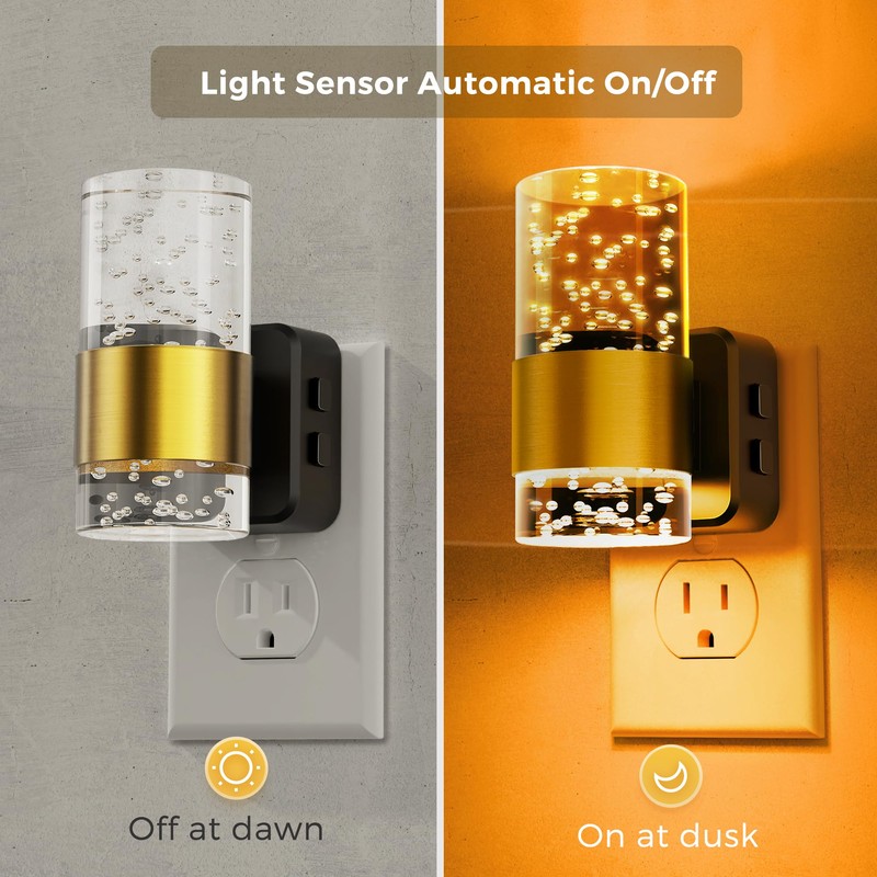 L LOHAS LED Night Lights Plug into Wall,[2Pack] Dimmable Night