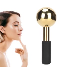Facial Ice Globes Edelstahl Gesicht Schönheit Cryo Sticks, Eiskugeln für Gesicht, Rötungen Linderung, dunkle Kreise und Schwellungen Ice Roller Gesicht (Schwarzer Griff)
