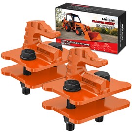 Nilight 2PCS Tractor Bucket Grab Hook 3/8'' Heavy Duty Drop Forged Steel Bolt On Zinc-Coated Cast Tow Max 15000 LBS Orange