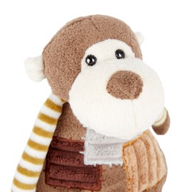 Mousehouse Gifts Cute Stuffed Animal Soft Toy Cheeky Monkey Teddy with Striped Arms and Legs
