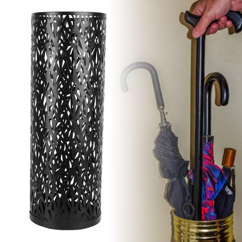 Metal Umbrella Holder Stand, Hollow Design, Resistant, Compact, for Entryway,