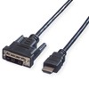 VALUE Cable DVI (18+1) ST - HDMI ST, black, 1