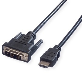 VALUE Cable DVI (18+1) ST - HDMI ST, black, 1 m
