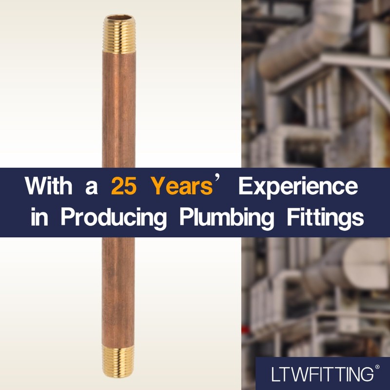 LTWFITTING Brass Pipe 4-1/2 Long Nipple Fitting 1/8 Male NPT