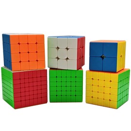 Oostifun MoYu Cubing Classroom WCA 234567 Teaching Magic Puzzle Cube Bundle 2x2 3x3 4x4 5x5 6x6 7x7Magic Turning Cubes Stickerless Twist Cube Set with Gift Packing MF9202