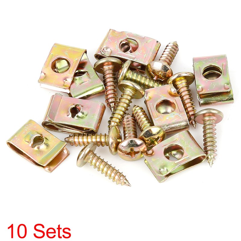 X AUTOHAUX 10 Sets 4.2x16mm Car Clips U Clip and