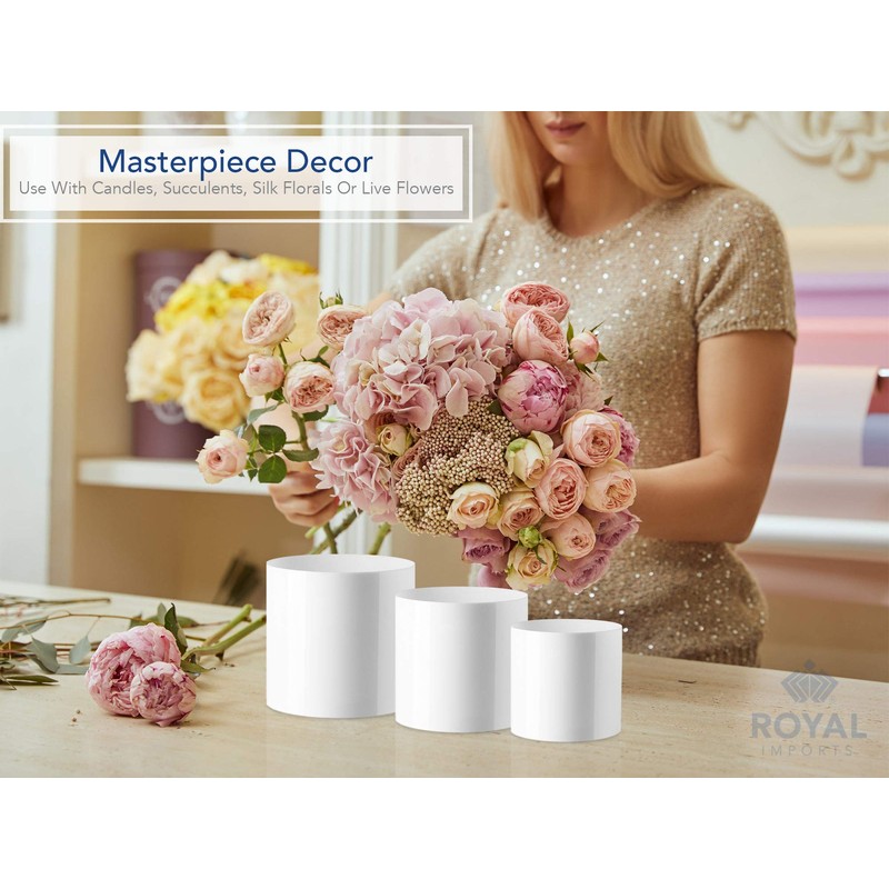 Royal Imports Flower Acrylic Vases Cylinders - Decorative Centerpiece Display