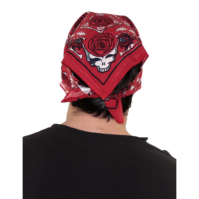 Sunshine Joy Grateful Dead Skull & Roses Bandana Red