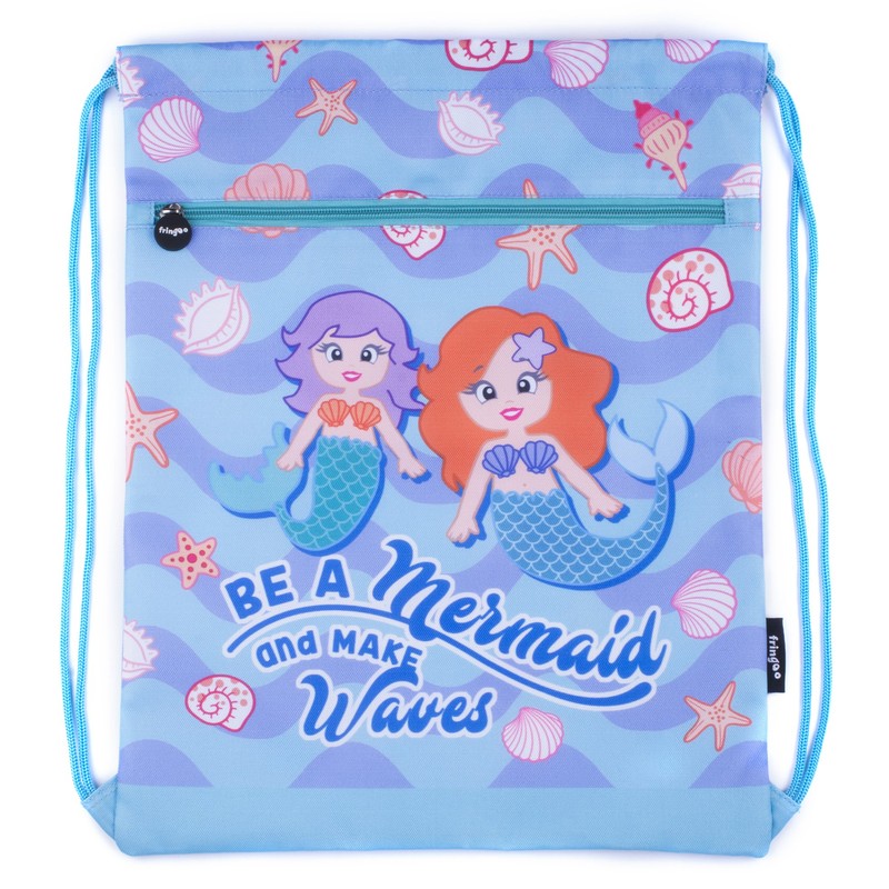 FRINGOO® Kids Drawstring Bag With Front Zipped Pocket PE Kit