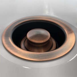 Luxury Sink Disposal Flange, Copper Plated Stainless Steel, For Sinks Up To 7/8-inch Thick, Includes Stopper, Brushed Copper Patina Finish, FSW9010 by Fossil Blu