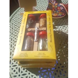 Bluenoemi Christmas Gifts Jerusalem Olive Wood Cross Gift from the Holy Land Holy Water Oil Earth Incense Bethlehem Holyland