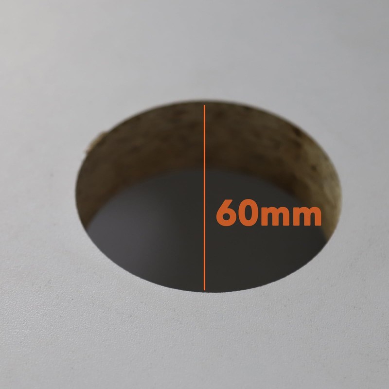 Office Desk Mount 60mm Grommet with UK Mains Power and