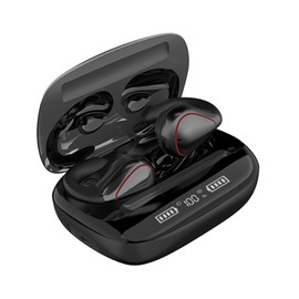 Open Ear Headphones Wireless Air Line Bone Sound Headphones Bluetooth Sports Headphones with Mic Bone Conduction Headphones Open Earphones with Ear Hooks for Jogging Running Cycling (Black)