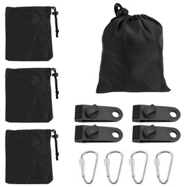 NCTNCX Portable Weight Bag 4 Weight Bags and 4 Carabiners, 4 Clips, Tablecloth Weights for Outdoor, Curtain Weights Outdoor, Sandbag Weight for Camping Tablecloth Outdoor Curtains