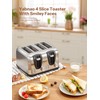 Yabano 4 Slice Toaster, Toaster with Extra Wide Slot and