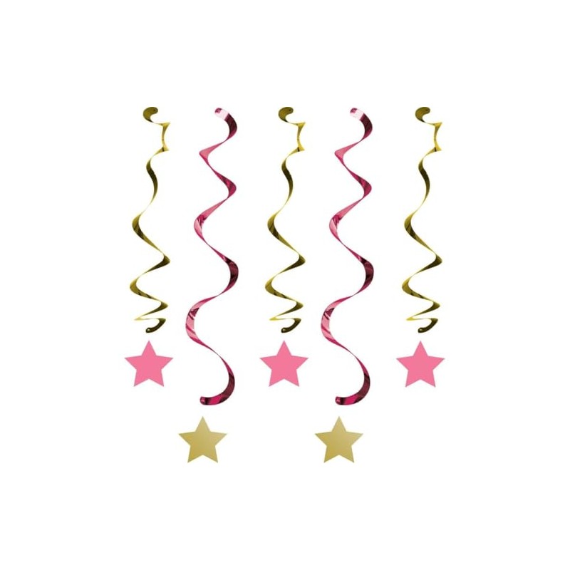 Creative Converting One Little Star Girl-Dizzy Danglers, Multi Sizes, Pink