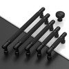 Amerdeco 10 Pack Matte Black knurled Cabinet Pulls 5 Inch(128mm)