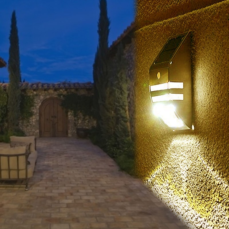Solar Powered PIR Motion Sensor 2 LED Path Wall Light